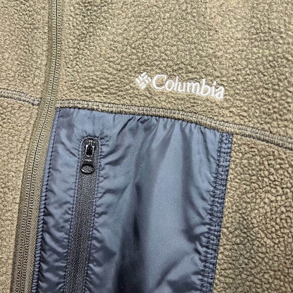 Columbia Sherpa Jacket Women M Olive Green Fleece Full Zip Oversized Outdoor - Picture 4 of 10
